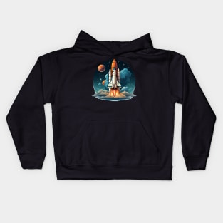 AI Generated Rocketship Kids Hoodie